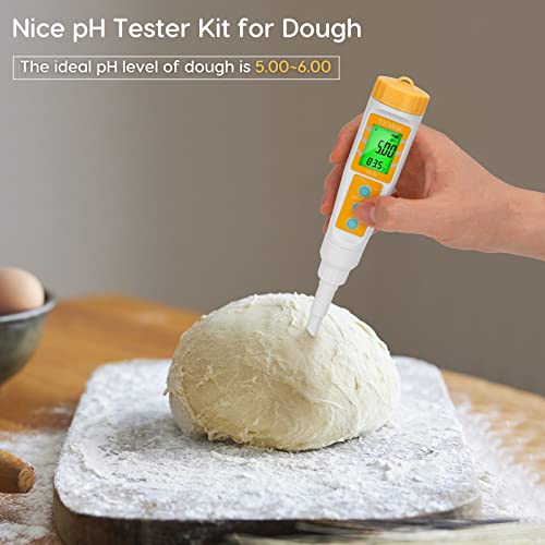 YINMIK Digital pH Meter for Food, pH Probe for Sourdough and Bread Dough, Checking The pH of Fermenting Sausages and Salami, Waterproof pH Tester for Solid and Liquid Soft Soil Sample 3 YINMIK Digital pH Meter for Food, pH Probe for Sourdough and Bread Dough, Checking The pH of Fermenting Sausages and Salami, Waterproof pH Tester for Solid and Liquid Soft Soil Sample - Image 3