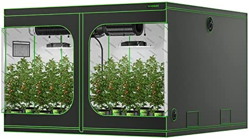 VIVOSUN S108 10x10 Grow Tent, 120"x120"x80" High Reflective Mylar with Observation Window and Floor Tray for Hydroponics Indoor Plant for VSF6450 1 hydroponic grow tents