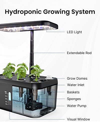 iDOO 8 Pods Hydroponic Growing System, Hydro Indoor Herb Garden Up to 15", Plants Germination Kit with Pump System 8 iDOO 8 Pods Hydroponic Growing System, Hydro Indoor Herb Garden Up to 15", Plants Germination Kit with Pump System - Image 8
