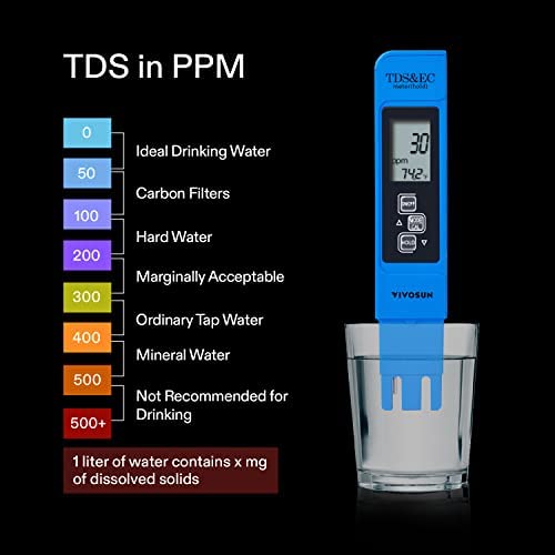 VIVOSUN pH and TDS Meter Combo, 0.05ph High Accuracy Pen Type pH Meter ± 2% Readout Accuracy 3-in-1 TDS EC Temperature Meter for Hydroponics, Household Drinking, and Aquarium, UL Certified 5 VIVOSUN pH and TDS Meter Combo, 0.05ph High Accuracy Pen Type pH Meter ± 2% Readout Accuracy 3-in-1 TDS EC Temperature Meter for Hydroponics, Household Drinking, and Aquarium, UL Certified - Image 5