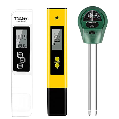 CANNABMALL PH Meter, TDS PPM Meter and 3 in 1 Soil Moisture Meter Combo 1 hydroponic ph test kit