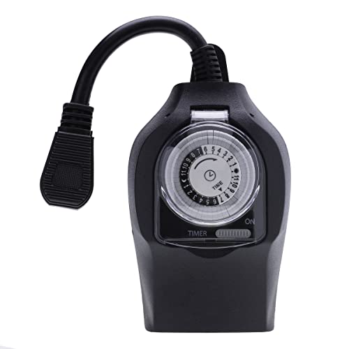 NSI TORK 602b Mechanical Outdoor Plug-in Timer, 2 Outlets, Grounded/Outdoor Lighting Timer 15-Amp 24-Hour Mechanical Plug-In General Purpose Timer with 6 1/2-Inch Cord - Multiple On/Off Settings 2 NSI TORK 602b Mechanical Outdoor Plug-in Timer, 2 Outlets, Grounded/Outdoor Lighting Timer 15-Amp 24-Hour Mechanical Plug-In General Purpose Timer with 6 1/2-Inch Cord - Multiple On/Off Settings - Image 2
