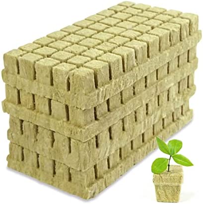 SKINNYBUNNY Rockwool Cubes 1 inch, Rock Wool Planting Cubes with Holes 1 hydroponic rockwool