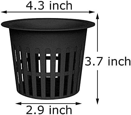 20 Pcs 4 Inch Plastic Net Cups Pots Plant Containers for Hydroponics Aquaponics Orchids, Black 2 20 Pcs 4 Inch Plastic Net Cups Pots Plant Containers for Hydroponics Aquaponics Orchids, Black - Image 2