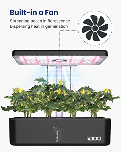 iDOO Hydroponics Growing System 12Pods, Indoor Garden with LED Grow Light, Plants Germination Kit, Built-in Fan, Automatic Timer, Adjustable Height Up to 11.3" for Home, Office 3 iDOO Hydroponics Growing System 12Pods, Indoor Garden with LED Grow Light, Plants Germination Kit, Built-in Fan, Automatic Timer, Adjustable Height Up to 11.3" for Home, Office - Image 3