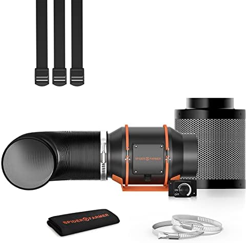 Spider Farmer 6 Inch Inline Fan Carbon Filter Ducting Kit 1 hydroponic fans and filters