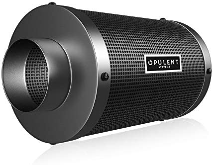 OPULENT SYSTEMS 8 Inch Air Carbon Filter Odor Control with Premium Australian Virgin Charcoal, for Inline Duct Fan, Grow Tent, Hydroponics and Odor Scrubber with Pre-Filter, 1 Pair hanger 1 hydroponic air filter systems