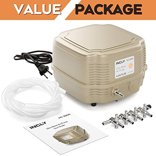 INCLY 7W Air Pump 245 Gallon with 4 Adjustable Filter Outlet, Commercial & Quiet Water Hydroponics Oxygen Bubbler for Fish Tank Pond Air Stone 6 INCLY 7W Air Pump 245 Gallon with 4 Adjustable Filter Outlet, Commercial & Quiet Water Hydroponics Oxygen Bubbler for Fish Tank Pond Air Stone - Image 6