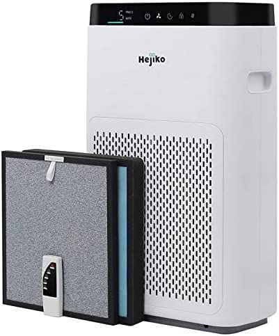 Hejiko Air Purifiers for Home Large Room,1200 sq ft, 5 Stage Filtration System, H13 True HEPA with Washable Filter, Remove 99.97% Allergens, Dust, Pet Hair, Pollen, Smoke, Air Quality Sensor, 20dB 1 hydroponic air filter systems