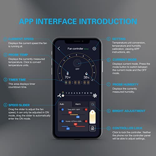 iPower 4 Inch Inline Duct Ventilation Smart Fan, Carbon Filter, 8 Feet Ducting with Temperature Humidity App Control via WiFi, Voice Control with Alexa for Grow Tent, Black 7 iPower 4 Inch Inline Duct Ventilation Smart Fan, Carbon Filter, 8 Feet Ducting with Temperature Humidity App Control via WiFi, Voice Control with Alexa for Grow Tent, Black - Image 7