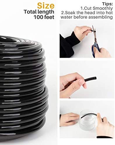 MoHern Drip Irrigation Tubing, 100 Feet 1/4 Inch Drip Line Irrigation Hose with 20 Pcs Drip Irrigation Parts, Drip Irrigation Kit 4 MoHern Drip Irrigation Tubing, 100 Feet 1/4 Inch Drip Line Irrigation Hose with 20 Pcs Drip Irrigation Parts, Drip Irrigation Kit - Image 4