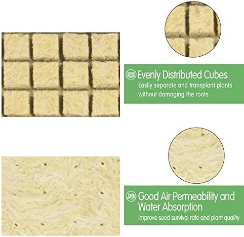 CastleGreens 1inch Rockwool Grow Cubes, Starter Plugs for Plant Growing, Great for Rooting, Cuttings, Clone Plants, Germination Start Seeds, Ideal Hydroponic Grow Media(4 Sheets, 200 Plugs Total) 7 CastleGreens 1inch Rockwool Grow Cubes, Starter Plugs for Plant Growing, Great for Rooting, Cuttings, Clone Plants, Germination Start Seeds, Ideal Hydroponic Grow Media(4 Sheets, 200 Plugs Total) - Image 7