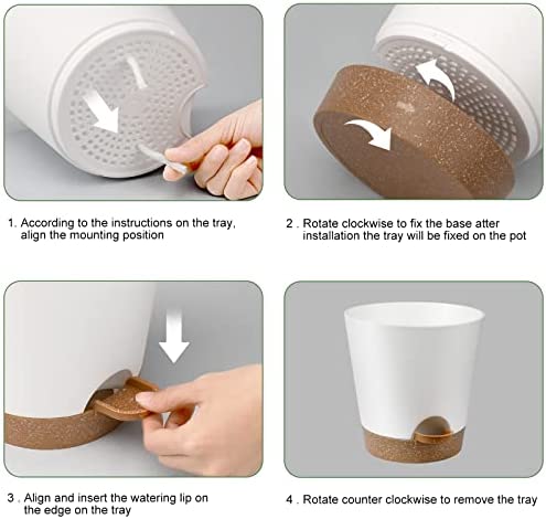 YNNICO Plant Pots Indoor 8/7/6.5/6/5.5/5 Inch Self Watering Planters with Drainage Holes and Saucers, Plastic Flower Pots, Nursery Planting Pot for Indoor Out Door Plants 2 YNNICO Plant Pots Indoor 8/7/6.5/6/5.5/5 Inch Self Watering Planters with Drainage Holes and Saucers, Plastic Flower Pots, Nursery Planting Pot for Indoor Out Door Plants - Image 2