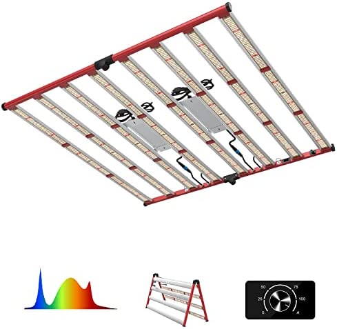 AGLEX Upgraded M800 LED Grow Lights 800W Daisy Chain Foldable & Dimmable LED Grow Light Bar for Indoor Plants Full Spectrum Commercial Hydroponic Growing Lamp 5x6ft Core Coverage (M800) 1 hydroponic grow lights