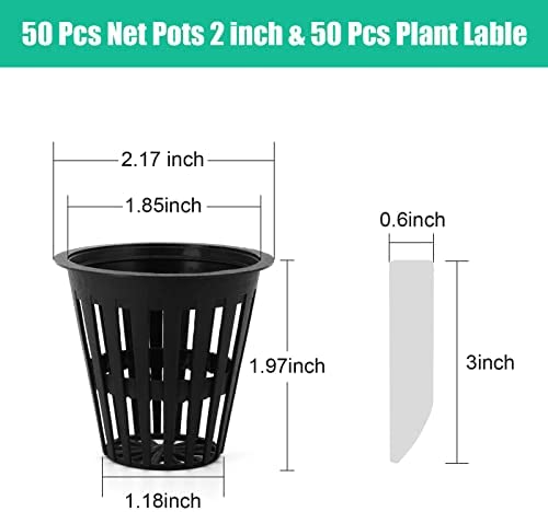 Business King 2 inch Net Pots for Hydroponics 50 Packs with Plant Lable Heavy Duty, Reusable, UV Resistant Slotted Mesh Net Cups for Tower Gardens, Clone Machine, Aeroponics System (2 inch 50 Packs) 2 Business King 2 inch Net Pots for Hydroponics 50 Packs with Plant Lable Heavy Duty, Reusable, UV Resistant Slotted Mesh Net Cups for Tower Gardens, Clone Machine, Aeroponics System (2 inch 50 Packs) - Image 2