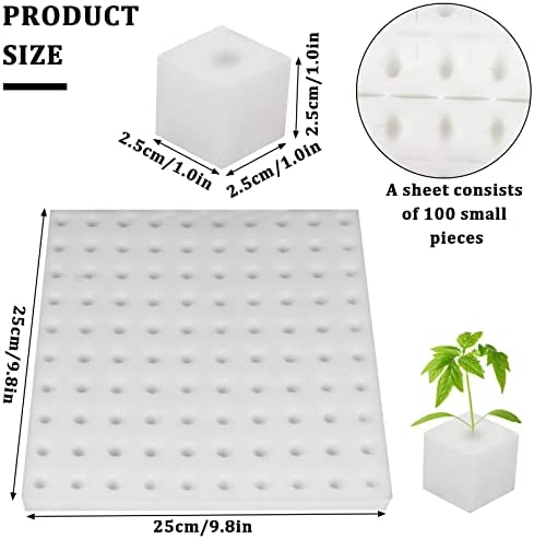 XIDAJIE 400 Pcs Hydroponic Sponges Planting Gardening Tool Soilless Cultivation Seedling Sponges Cultivation Sponge Greenhouse for Small Bud Growth & Grow Seedlings 2 XIDAJIE 400 Pcs Hydroponic Sponges Planting Gardening Tool Soilless Cultivation Seedling Sponges Cultivation Sponge Greenhouse for Small Bud Growth & Grow Seedlings - Image 2
