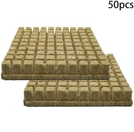 Hydroponics Cutting Cubes Tray, 50pcs Cultivation Compress Base Grow Sheet Block Rockwool Cubes Soilless 2 Hydroponics Cutting Cubes Tray, 50pcs Cultivation Compress Base Grow Sheet Block Rockwool Cubes Soilless - Image 2