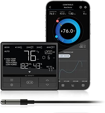 AC Infinity Controller 69 PRO, Smart Environmental Controller with Temperature, Humidity, VPD, Timer, Cycle, Schedule Controls, for Grow Tent Cooling Ventilation Lighting (Bluetooth + WiFi) 1 hydroponic climate control systems
