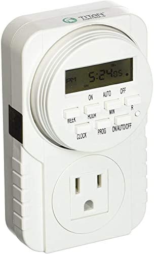 Titan Controls Apollo 7 - Single Outlet 24-Hour Digital Timer, Timing Solution for Hydroponics, 120 Volt,7.6 x 3.6 x 3.1 inches 2 Titan Controls Apollo 7 - Single Outlet 24-Hour Digital Timer, Timing Solution for Hydroponics, 120 Volt,7.6 x 3.6 x 3.1 inches - Image 2