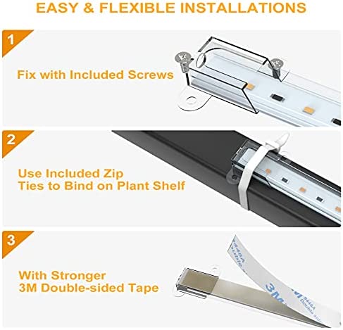 LED Grow Light Strip, 8 Pack Grow Lights for Indoor Plants, 80W Full Spectrum Plant Lights with 4 Dimmable Level, Auto On/Off 3/6/12H Timer, Sunlike Grow Lamp for Seedling Veg Flower Hydroponics 4 LED Grow Light Strip, 8 Pack Grow Lights for Indoor Plants, 80W Full Spectrum Plant Lights with 4 Dimmable Level, Auto On/Off 3/6/12H Timer, Sunlike Grow Lamp for Seedling Veg Flower Hydroponics - Image 4