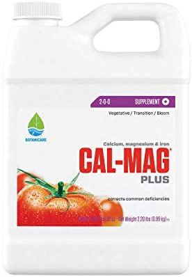Botanicare Cal-Mag Plus, A Calcium, Magnesium, And Iron Plant Supplement, Corrects Common Plant Deficiencies, Add To Water Or Use As A Spray, 2-0-0 NPK, Quart 1 hydroponic additives