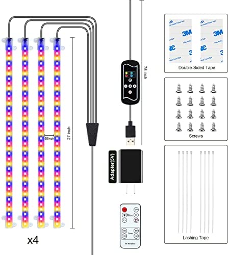 LED Grow Light Strips for Indoor Plants, 4Pack Full Spectrum Sunlike Plant Grow Light with Auto ON & Off Timer 144 LED/10 Dimmable Level/4 Switch Mode Seedling Hydroponics Succulent Winter Plants 7 LED Grow Light Strips for Indoor Plants, 4Pack Full Spectrum Sunlike Plant Grow Light with Auto ON & Off Timer 144 LED/10 Dimmable Level/4 Switch Mode Seedling Hydroponics Succulent Winter Plants - Image 7