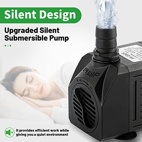 Yochaqute Aquarium Submersible Water Pump: 550GPH 30W Quiet Mini Adjustable with 6ft Power Cord for Hydroponics | Garden Waterfall | Pond | Fish Tank| Fountain 3 Yochaqute Aquarium Submersible Water Pump: 550GPH 30W Quiet Mini Adjustable with 6ft Power Cord for Hydroponics | Garden Waterfall | Pond | Fish Tank| Fountain - Image 3