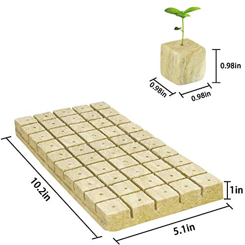 Halatool 1 Inch Garden Rockwool Stonewool Rockwool Grow Cubes Starter Plugs for Soilless Cultivation Clone Plants Hydroponics Germination Start (4 Sheets) 2 Halatool 1 Inch Garden Rockwool Stonewool Rockwool Grow Cubes Starter Plugs for Soilless Cultivation Clone Plants Hydroponics Germination Start (4 Sheets) - Image 2