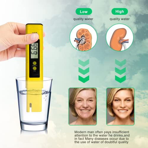 PH and TDS Meter Combo, Tuecota Digital ph Water Tester, 3-in-1 TDS Temperature & EC Meter, Digital Water Tester, Ultrahigh Accuracy Water Quality Tester for Drinking Water, Hydroponics, Aquarium etc 4 PH and TDS Meter Combo, Tuecota Digital ph Water Tester, 3-in-1 TDS Temperature & EC Meter, Digital Water Tester, Ultrahigh Accuracy Water Quality Tester for Drinking Water, Hydroponics, Aquarium etc - Image 4