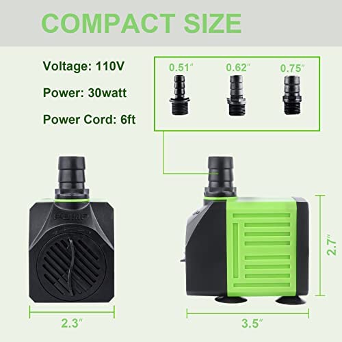 Aysoner Submersible Fountain Water Pump: 550GPH 30W Adjustable Ultra Quiet Small Pond Pump with 6ft Power Cord for Aquarium Fish Tank | Outdoor Waterfall | Statuary | Hydroponics 5 Aysoner Submersible Fountain Water Pump: 550GPH 30W Adjustable Ultra Quiet Small Pond Pump with 6ft Power Cord for Aquarium Fish Tank | Outdoor Waterfall | Statuary | Hydroponics - Image 5