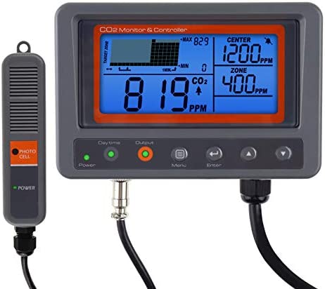 CO2 Controller Carbon Dioxide Controller CO2 Meter Monitor Day and Night Relay Function, NDIR CO2 Sensor for Green House, Grow Rooms, Factory, Home, Office 1 hydroponic co2 monitor