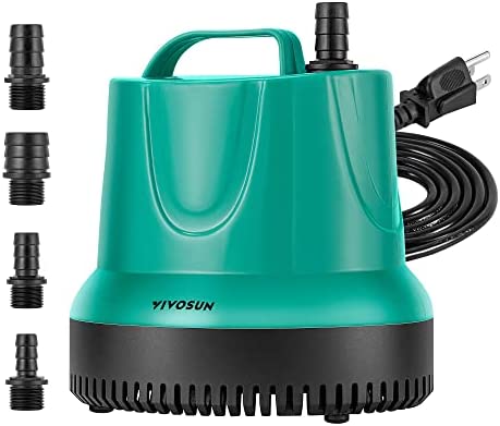 VIVOSUN 660GPH 40W Submersible Pump for Fish Tank, Pond, Aquarium, Hydroponic Systems with 5ft Power Cord and 4 Nozzles 1 hydroponic pump
