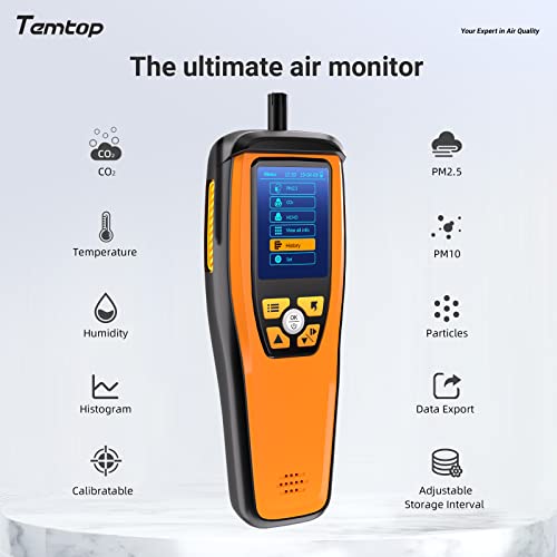 Temtop Air Quality Monitor CO2 Detector Professional Carbon Dioxide PM2.5 PM10 Formaldehyde Temperature and Humidity Monitor w/Audio Alarm Data Export (M2000 2nd) 2 Temtop Air Quality Monitor CO2 Detector Professional Carbon Dioxide PM2.5 PM10 Formaldehyde Temperature and Humidity Monitor w/Audio Alarm Data Export (M2000 2nd) - Image 2