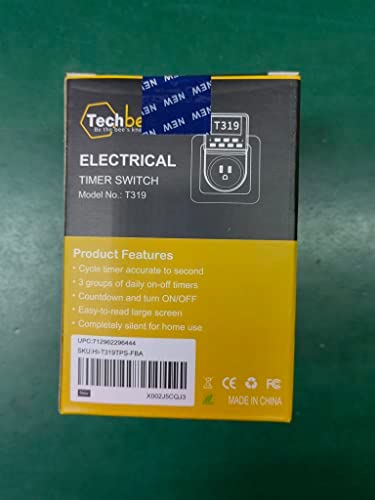 Techbee Digital Infinite Repeat Cycle Intermittent Timer Plug for Electrical Outlet, 24 Hour Programmable Indoor Timed Power Switch with Countdown Delay On and Off (120V, 15A) 8 Techbee Digital Infinite Repeat Cycle Intermittent Timer Plug for Electrical Outlet, 24 Hour Programmable Indoor Timed Power Switch with Countdown Delay On and Off (120V, 15A) - Image 8