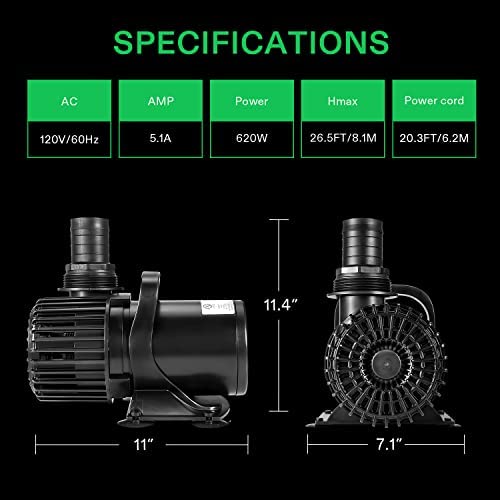 VIVOSUN 9000 GPH Submersible Water Pump 620W Pond Pump Ultra Quiet Aquarium Pump with 26.5FT. Lift Height for Pond Waterfall, Fish Tank, Statuary, or Hydroponics 7 VIVOSUN 9000 GPH Submersible Water Pump 620W Pond Pump Ultra Quiet Aquarium Pump with 26.5FT. Lift Height for Pond Waterfall, Fish Tank, Statuary, or Hydroponics - Image 7