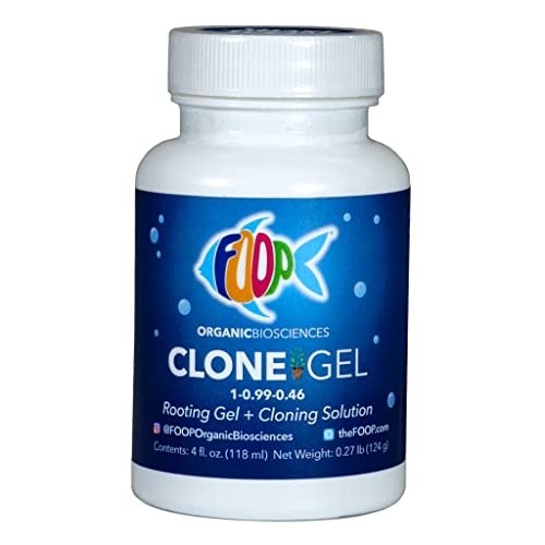 FOOP Clone Gel - Two Products in One: Rooting Gel + Cloning Solution - Get Big Fat White Fuzzy Roots Faster and Make Cloning Simple | Works Great in All Cloning Media (4oz) 1 hydroponic cloning solution