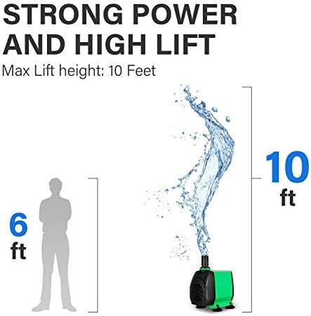 Simple Deluxe 10ft High Lift 800GPH 24W Submersible Pump (3000L/H) with 3 Size Nozzles for Fish Tank, Pond, Aquarium, Statuary, Hydroponics, Fountain, Green 3 Simple Deluxe 10ft High Lift 800GPH 24W Submersible Pump (3000L/H) with 3 Size Nozzles for Fish Tank, Pond, Aquarium, Statuary, Hydroponics, Fountain, Green - Image 3
