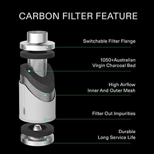 VIVOSUN Ventilation Kit 4 Inch 190 CFM Inline Fan with Speed Controller, 4 Inch Carbon Filter and 8 Feet of Ducting for Grow Tent 4 VIVOSUN Ventilation Kit 4 Inch 190 CFM Inline Fan with Speed Controller, 4 Inch Carbon Filter and 8 Feet of Ducting for Grow Tent - Image 4