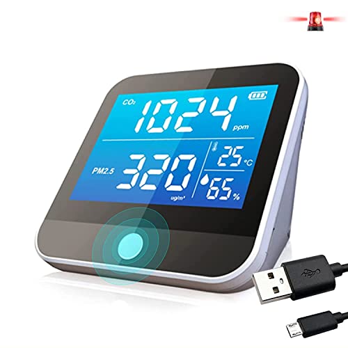 CO2 Monitor Air Quality Monitor Indoor, 2022 Upgrade 8-in-1 Carbon Dioxide Detector CO2 Monitor Portable CO2 Alarm Meter with PM, Temp, Humidity CO2 Sensor for Home, Grow Tent, Wine Cellar, Car 1 hydroponic co2 monitor