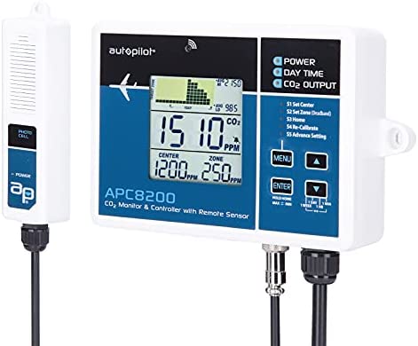 Autopilot APC8200 CO2 w/15' Remote Sensor Monitor & Controller, Blue 1 hydroponic co2 monitor