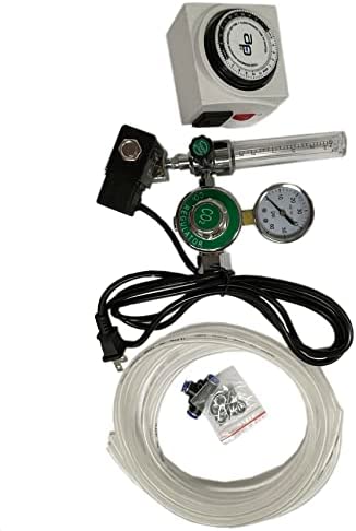 CO2 System with Timer Hydroponics CO2 Regulator Emitter System Flowmeter for Grow Room Grow Tent Garden House 1 hydroponic co2 regulator