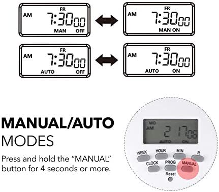 BN-LINK 8 Outlet Surge Protector with 7-Day Digital Timer (4 Outlets Timed, 4 Outlets Always On) - White 3 BN-LINK 8 Outlet Surge Protector with 7-Day Digital Timer (4 Outlets Timed, 4 Outlets Always On) - White - Image 3