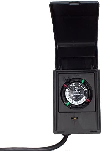 Intermatic P1121 Heavy Duty Outdoor Timer 15 Amp/1 HP for Pumps, Aerators, Heaters, Holiday Decorations and Landscape Lighting , Black 1 hydroponic pump timer