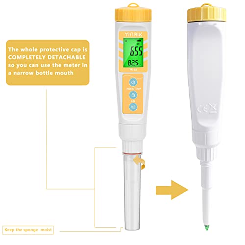 YINMIK Digital pH Meter for Food, pH Probe for Sourdough and Bread Dough, Checking The pH of Fermenting Sausages and Salami, Waterproof pH Tester for Solid and Liquid Soft Soil Sample 7 YINMIK Digital pH Meter for Food, pH Probe for Sourdough and Bread Dough, Checking The pH of Fermenting Sausages and Salami, Waterproof pH Tester for Solid and Liquid Soft Soil Sample - Image 7