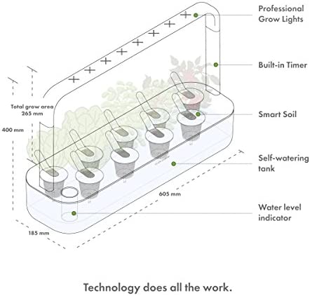 Click & Grow Indoor Herb Garden Kit with Grow Light | Easier Than Hydroponics Growing System | Smart Garden for Home Kitchen Windowsill | Vegetable & Herb Garden Starter Kit with 9 Plant pods, White 6 Click & Grow Indoor Herb Garden Kit with Grow Light | Easier Than Hydroponics Growing System | Smart Garden for Home Kitchen Windowsill | Vegetable & Herb Garden Starter Kit with 9 Plant pods, White - Image 6