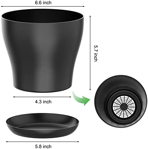 Whonline 20pcs 6.6 Inch Plastic Flowers Pots for Plants, with Drainage Holes and Saucers for Indoor Plants, Outdoor Clearance, Seeding Nursery, Succulents 2 Whonline 20pcs 6.6 Inch Plastic Flowers Pots for Plants, with Drainage Holes and Saucers for Indoor Plants, Outdoor Clearance, Seeding Nursery, Succulents - Image 2