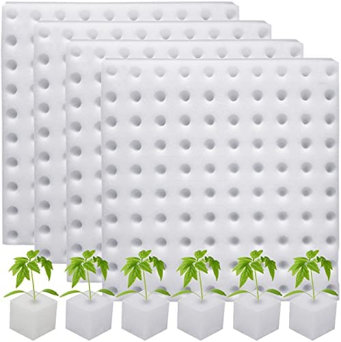 XIDAJIE 400 Pcs Hydroponic Sponges Planting Gardening Tool Soilless Cultivation Seedling Sponges Cultivation Sponge Greenhouse for Small Bud Growth & Grow Seedlings 1 hydroponic gardening tools
