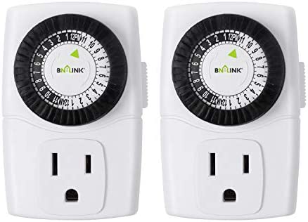 BN-LINK BND-60/U47 Indoor Mini 24-Hour Mechanical Outlet Timer, 3-Prong, 2-Pack 1 hydroponic timer
