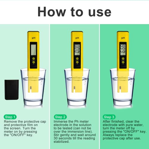 PH and TDS Meter Combo, Tuecota Digital ph Water Tester, 3-in-1 TDS Temperature & EC Meter, Digital Water Tester, Ultrahigh Accuracy Water Quality Tester for Drinking Water, Hydroponics, Aquarium etc 3 PH and TDS Meter Combo, Tuecota Digital ph Water Tester, 3-in-1 TDS Temperature & EC Meter, Digital Water Tester, Ultrahigh Accuracy Water Quality Tester for Drinking Water, Hydroponics, Aquarium etc - Image 3