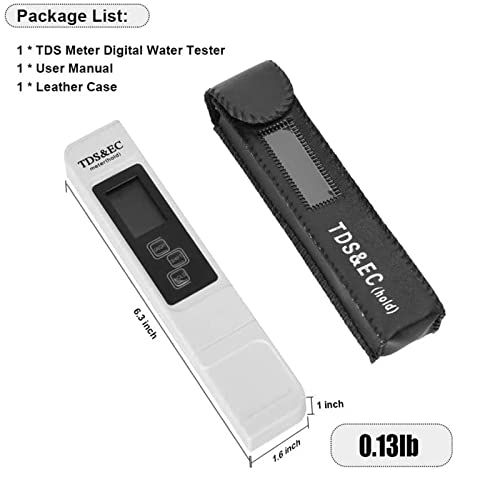 3 in 1 TDS EC Temperature Meter Pen, Digital Water Tester Kit PPM EC Meter for Drinking Water Hydroponics Aquarium RO System and Pool 8 3 in 1 TDS EC Temperature Meter Pen, Digital Water Tester Kit PPM EC Meter for Drinking Water Hydroponics Aquarium RO System and Pool - Image 8